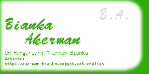 bianka akerman business card